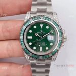 Noob Factory Swiss 3135 Replica Rolex Hulk Submariner Stainless Steel Diamond Bezel Watch